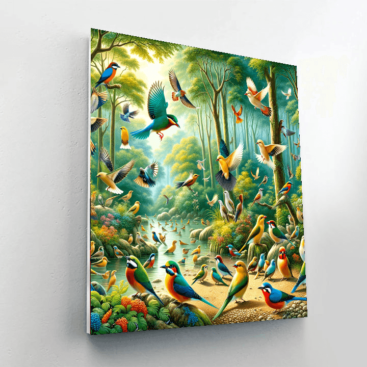 Colorful Bird Haven Paint By Number