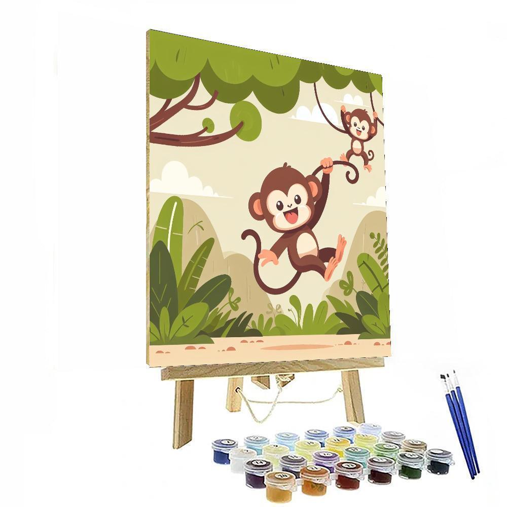 Merry Monkey Mischief Number Painting