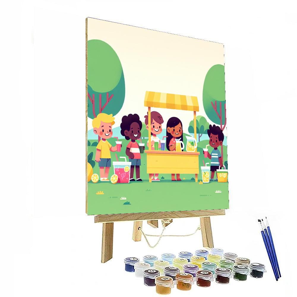 Lively Lemonade Stand Number Painting