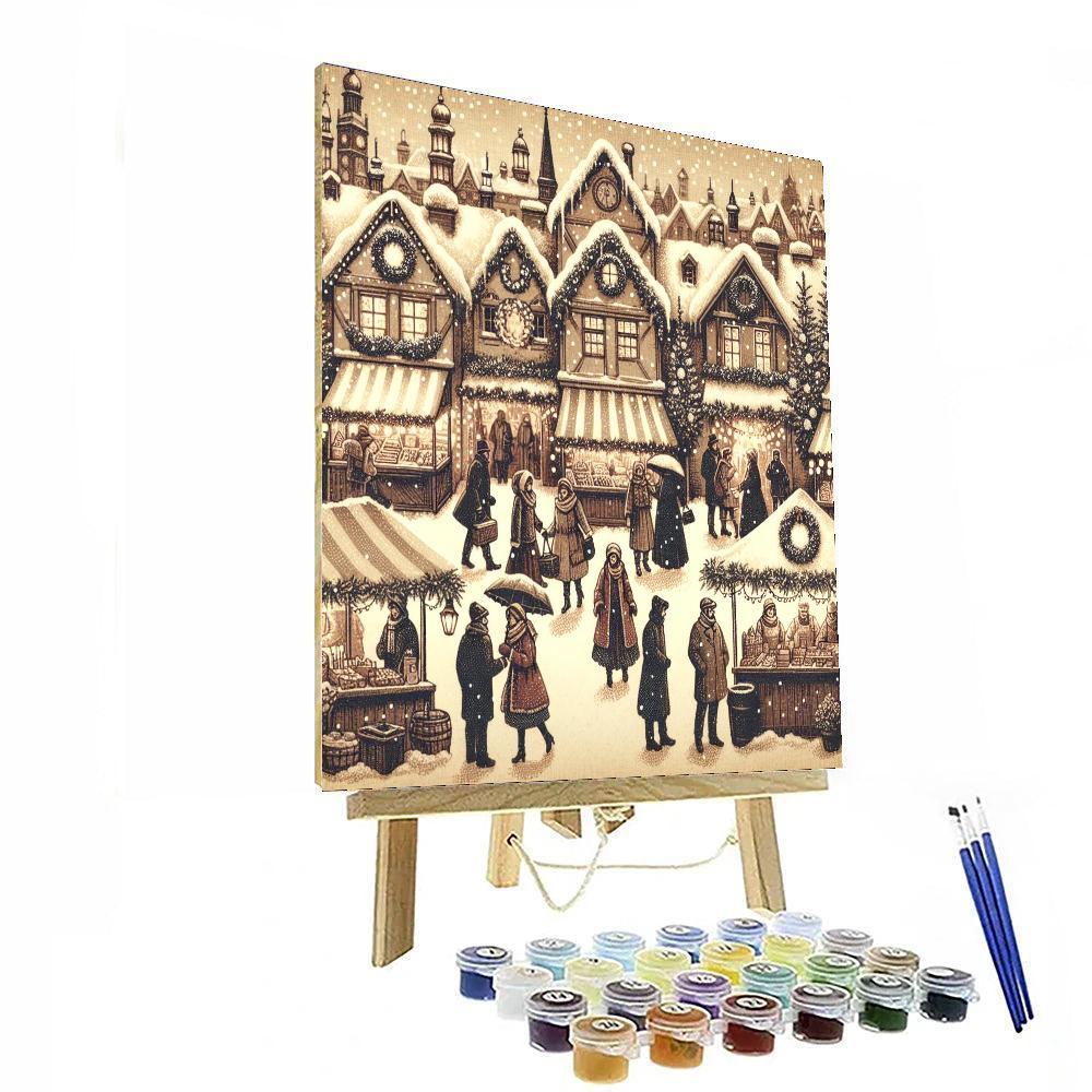 Vintage Winter Market Painting By Numbers Kit