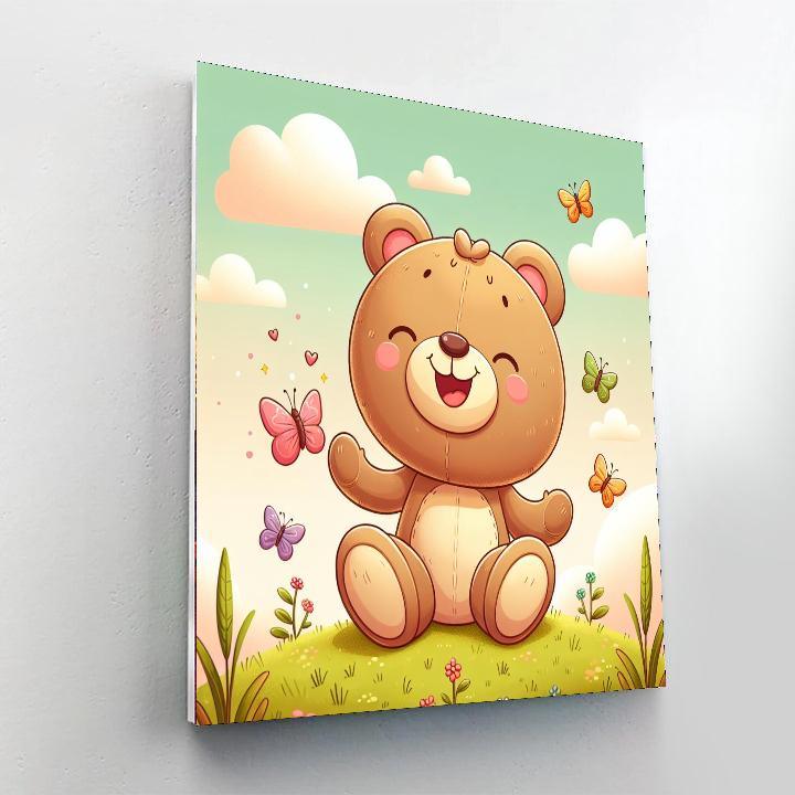 Cheerful Teddy Bear DIY Paint By Numbers