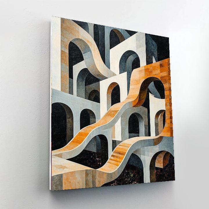 M.C. Escher Inspired Paradoxical Spaces  Paint By Numbers Kits