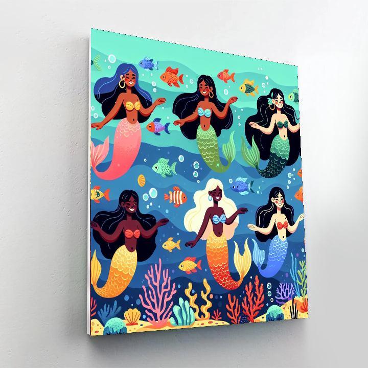 Joyful Mermaid Lagoon Painting Number Kit
