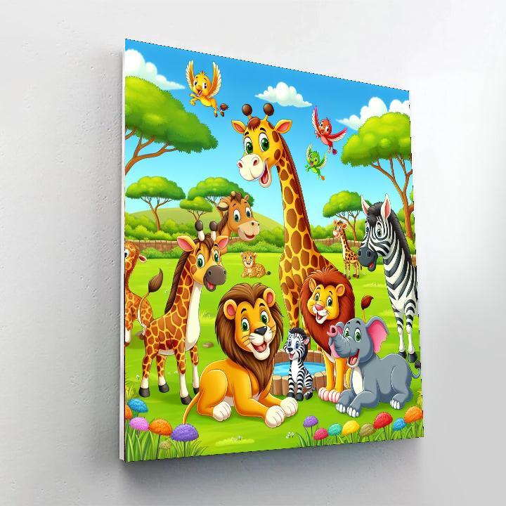 Charming Wildlife Park Paint By Numbers Art