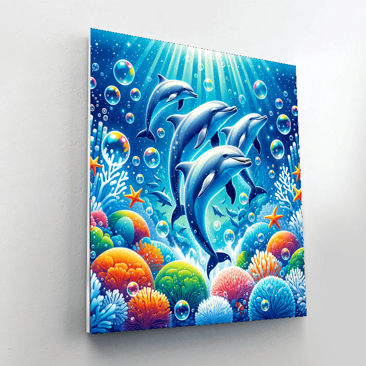 Dolphins In Crystal Waters Numbered Painting Kits