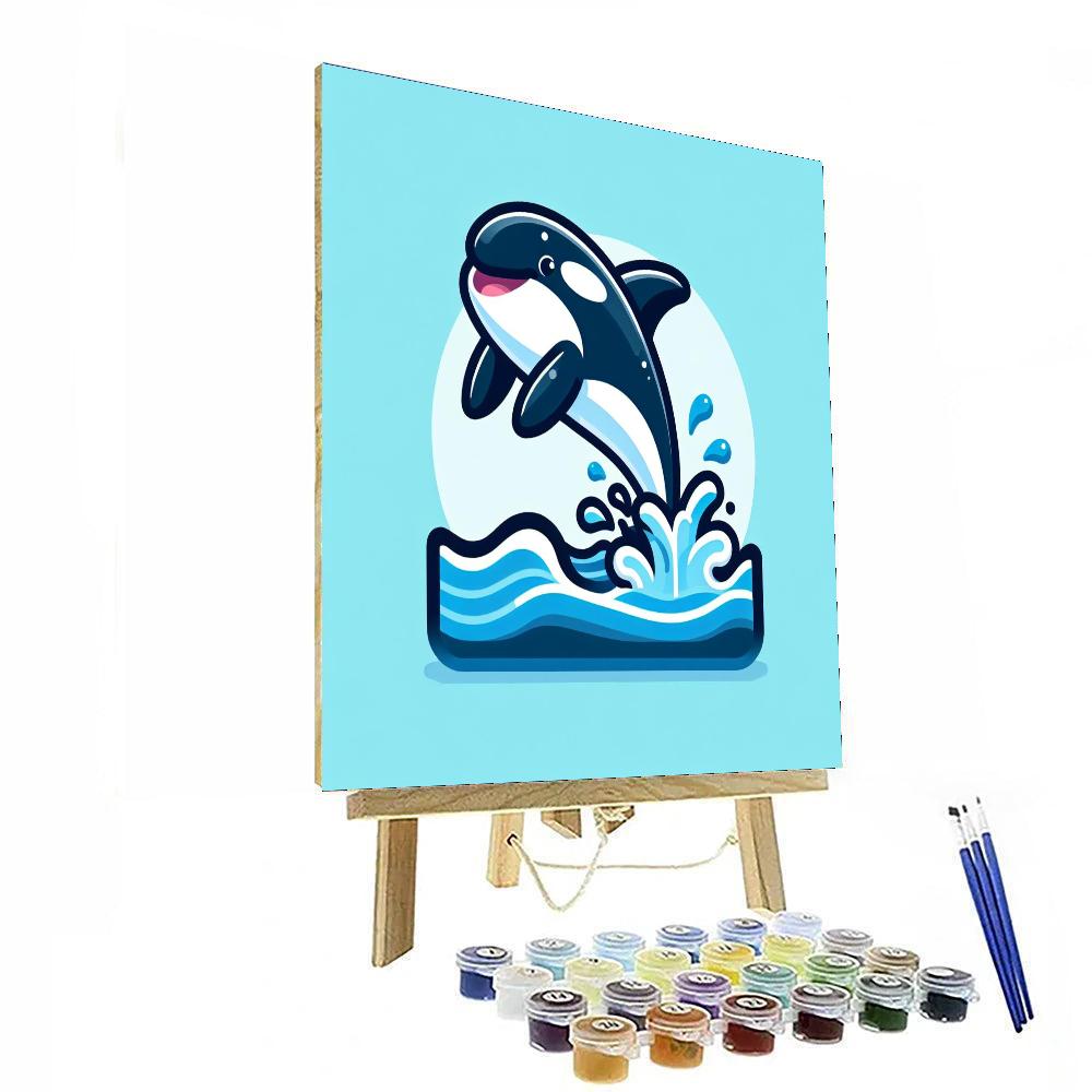 Friendly Orca Number Painting