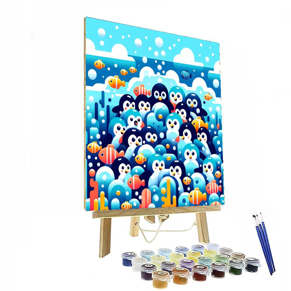 Undersea Adventure Penguins Painting Number Kit