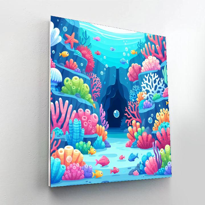 Curious Coral Cavern Number Painting