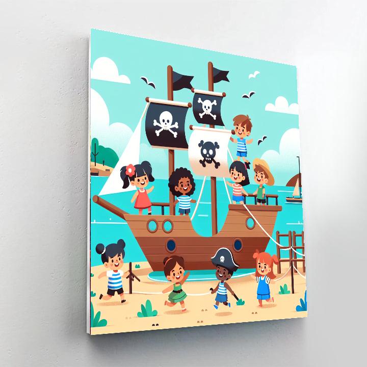 Pirate Ship Playground Paint By Numbers Art