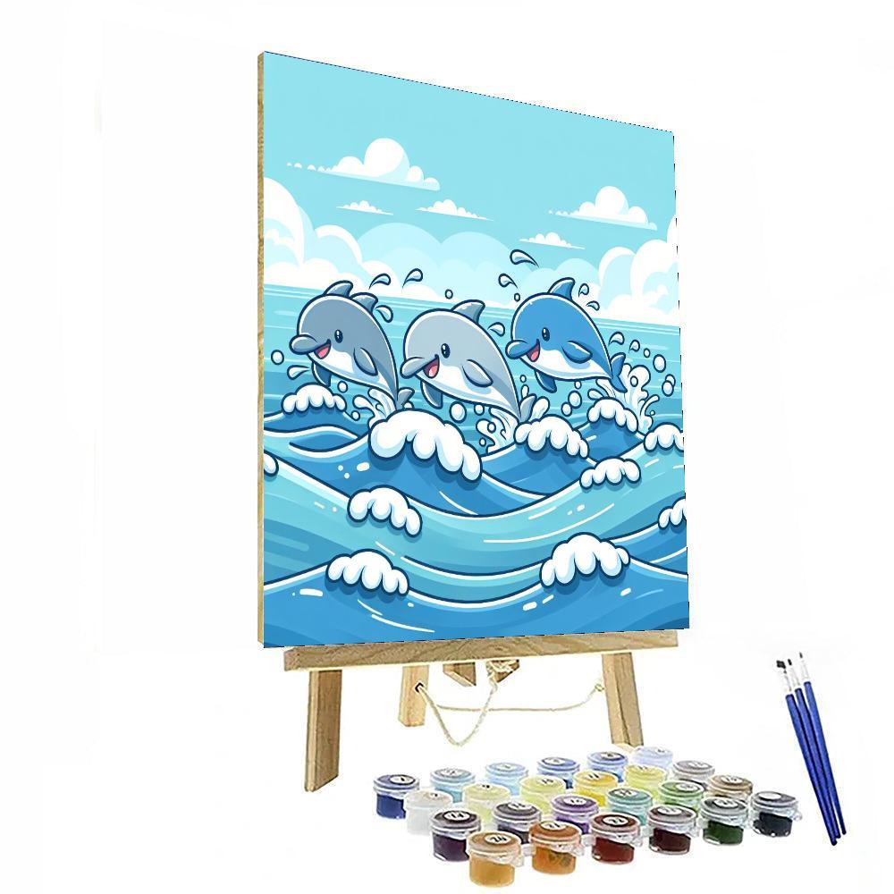 Jumping Dolphins Painting By Numbers Kit