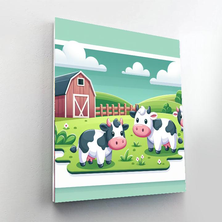 Colorful Cows Paint By Numbers Kits