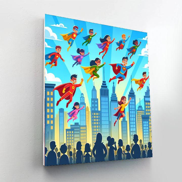 Superhero City Adventure Paint By Numbers