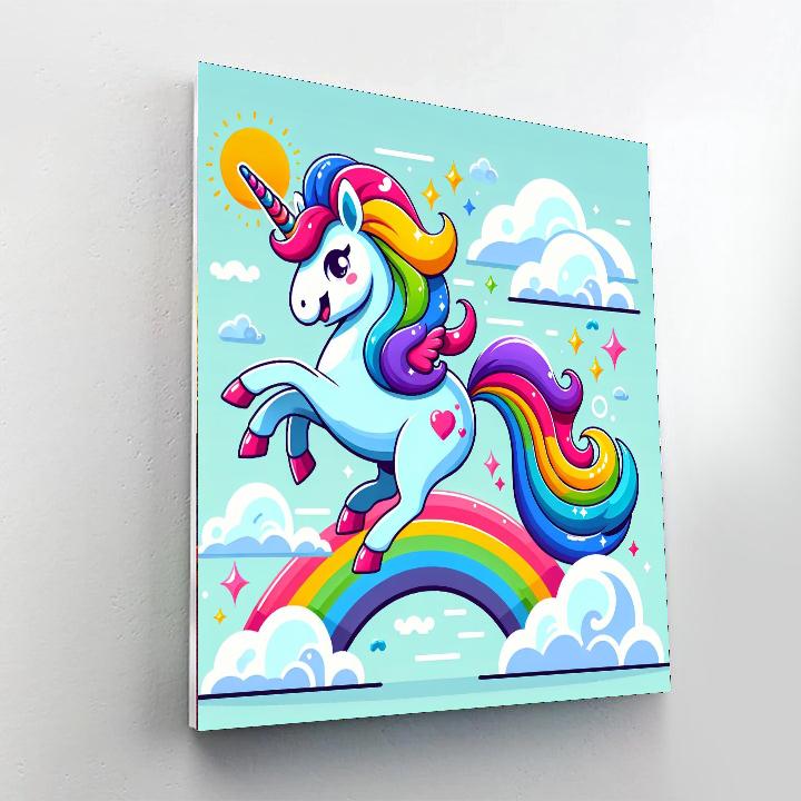 Sassy Rainbow Unicorn Painting By Numbers Kit