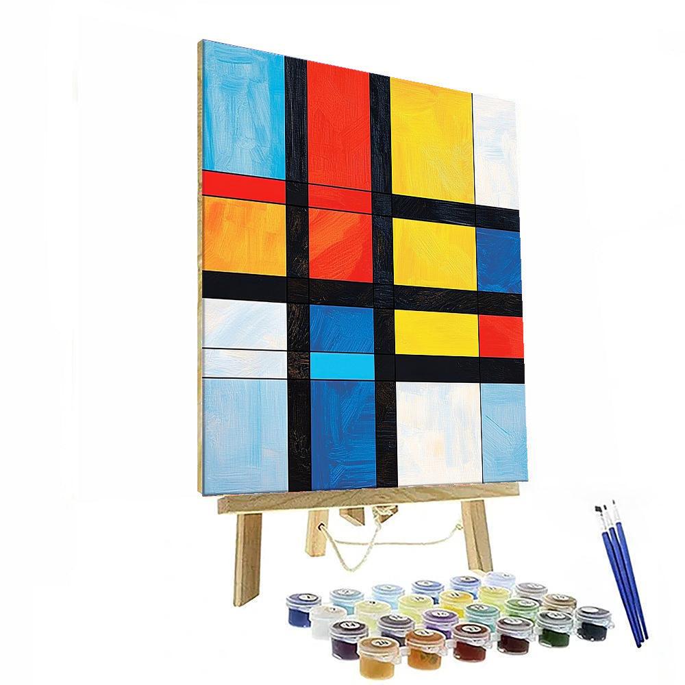 Piet Mondrian Inspired Modern Geometric Delight  Paint By Numbers