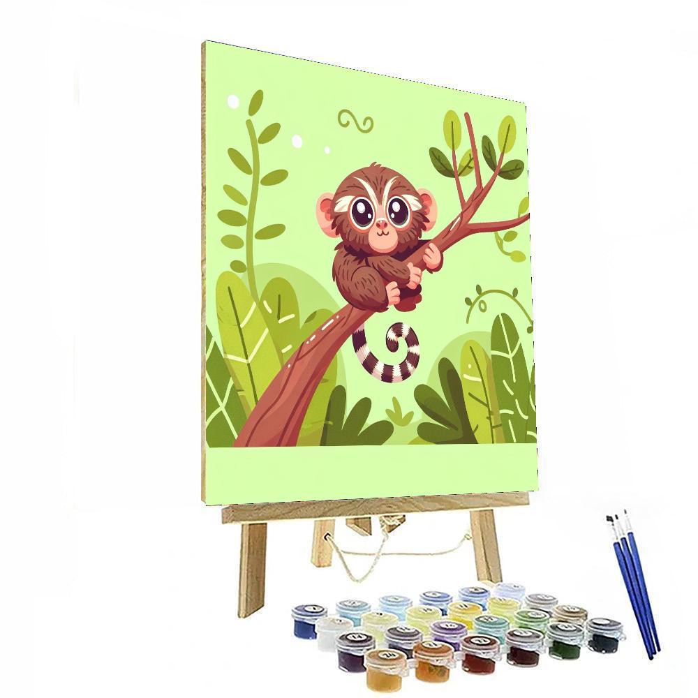 Playful Pygmy Marmoset Paint By Numbers Art