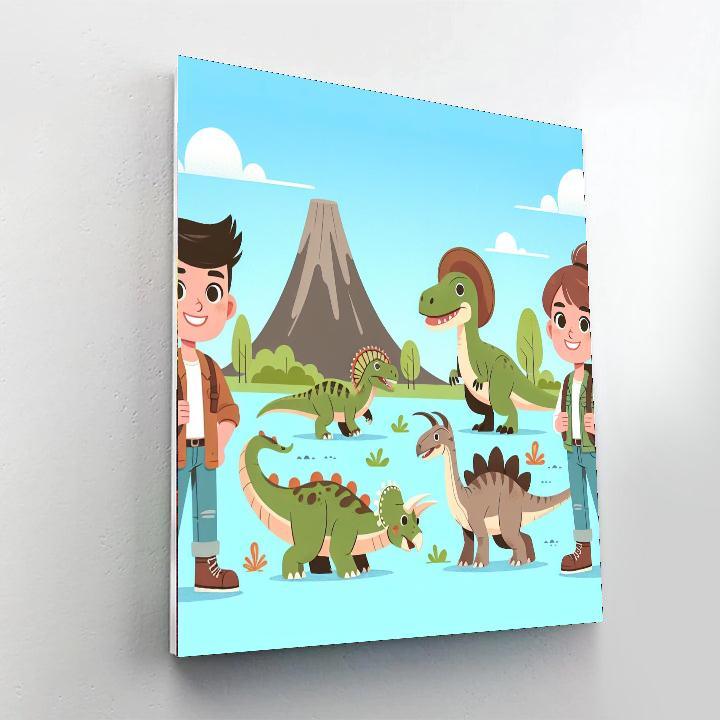 Adventurous Dino Trek Painting Number Kit