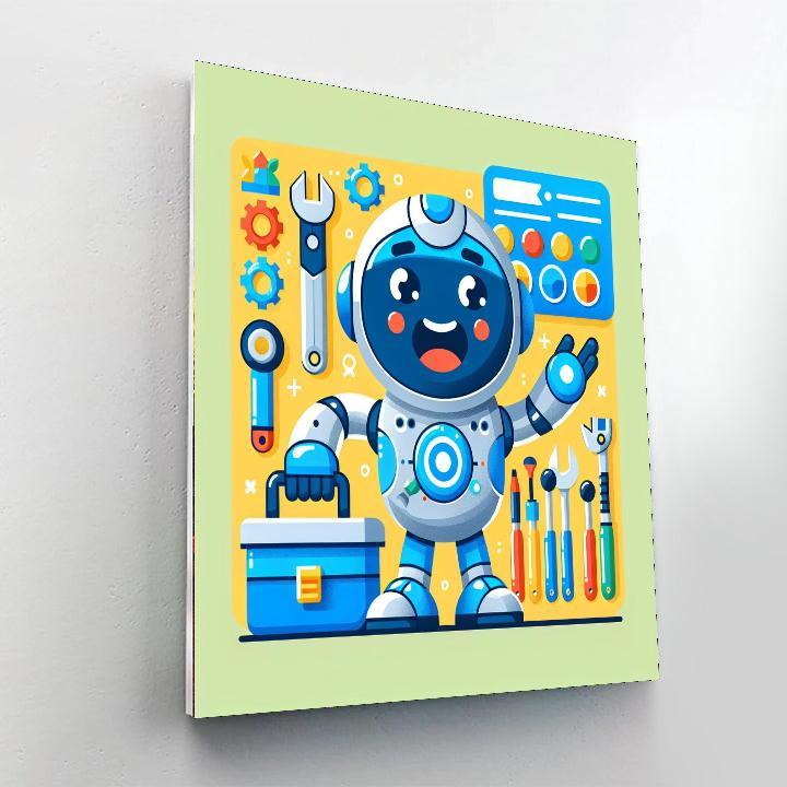 Caring Robot Helper DIY Paint By Numbers