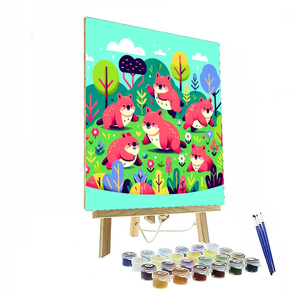 Woodland Wombat's Wonderland Numbered Painting Kits