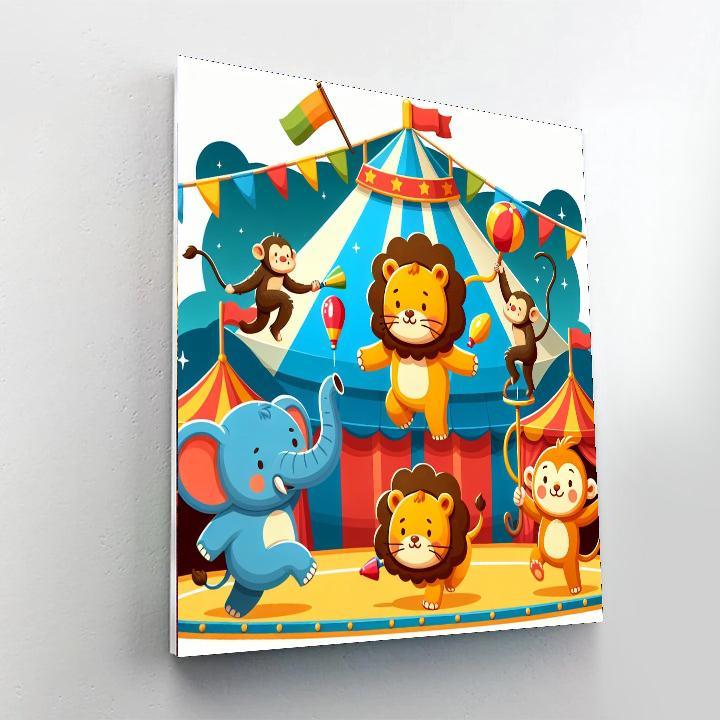 Daring Circus Animals Paint By Numbers Art