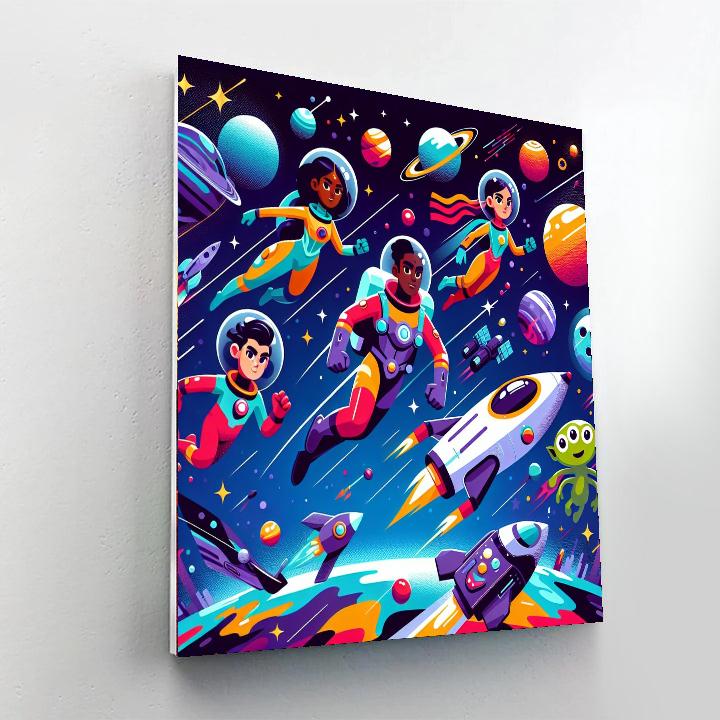 Space Heroes Galaxy Painting Number Kit