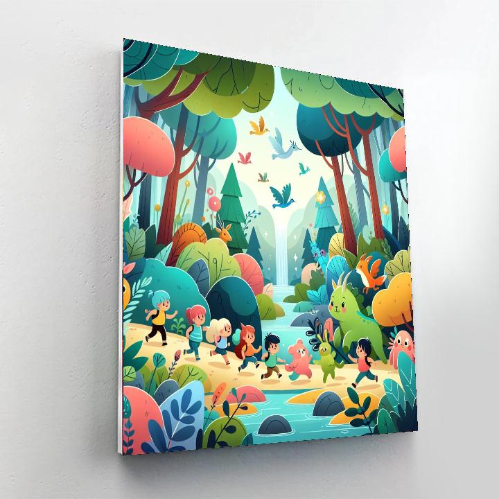 Whimsical Waterfall Quest Number Painting