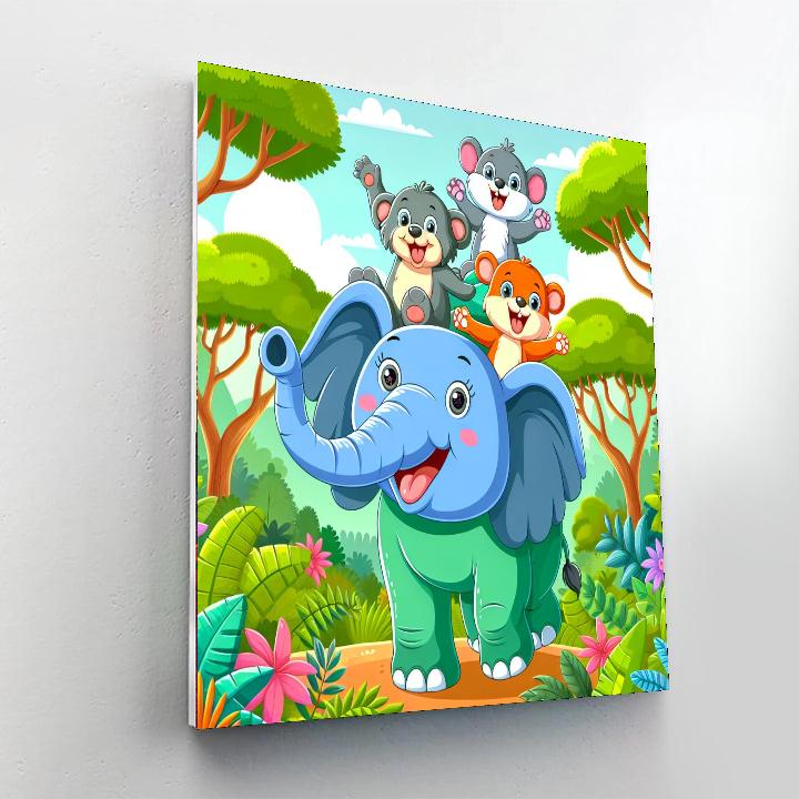 Jolly Jungle Joyride Painting Number Kit