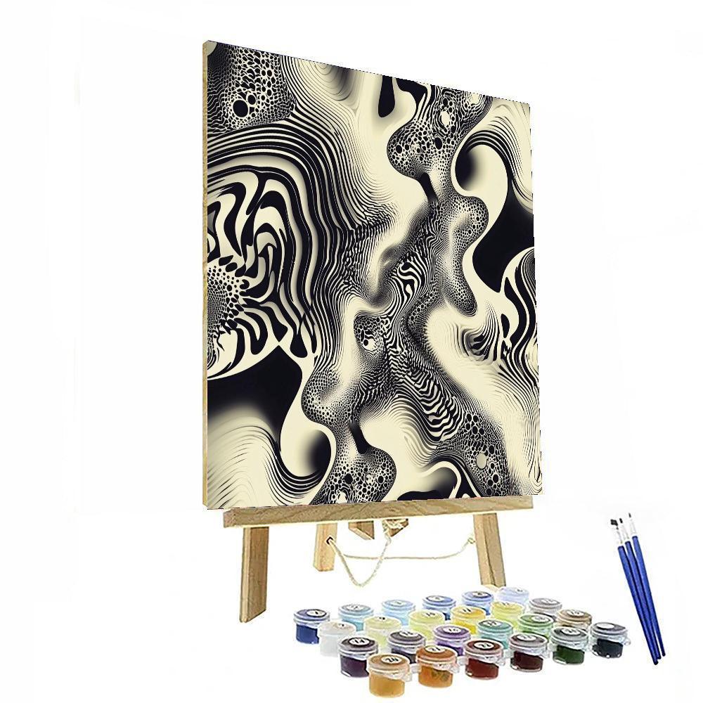 M.C. Escher Inspired Fractal Illusion  Number Painting