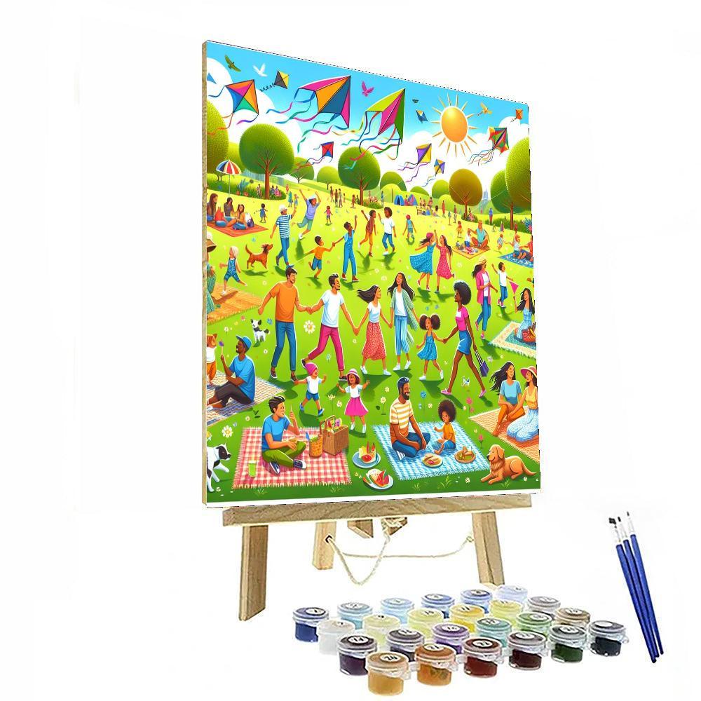 Joyful Day At The Park Number Painting