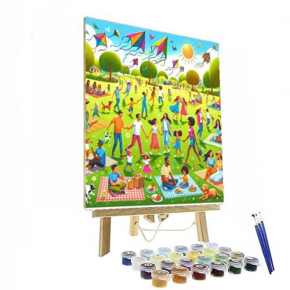 Joyful Day At The Park Number Painting