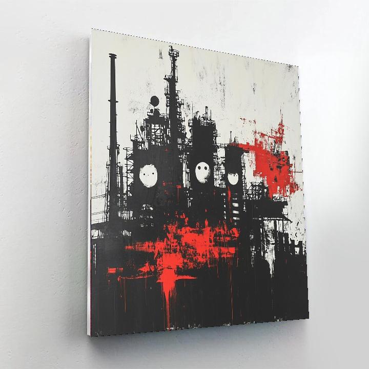 Banksy Inspired Corporate Facade  Number Painting