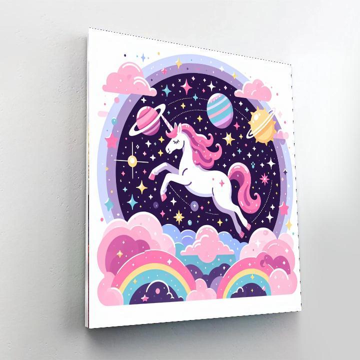 Cosmic Unicorn Journey Paint By Numbers Art