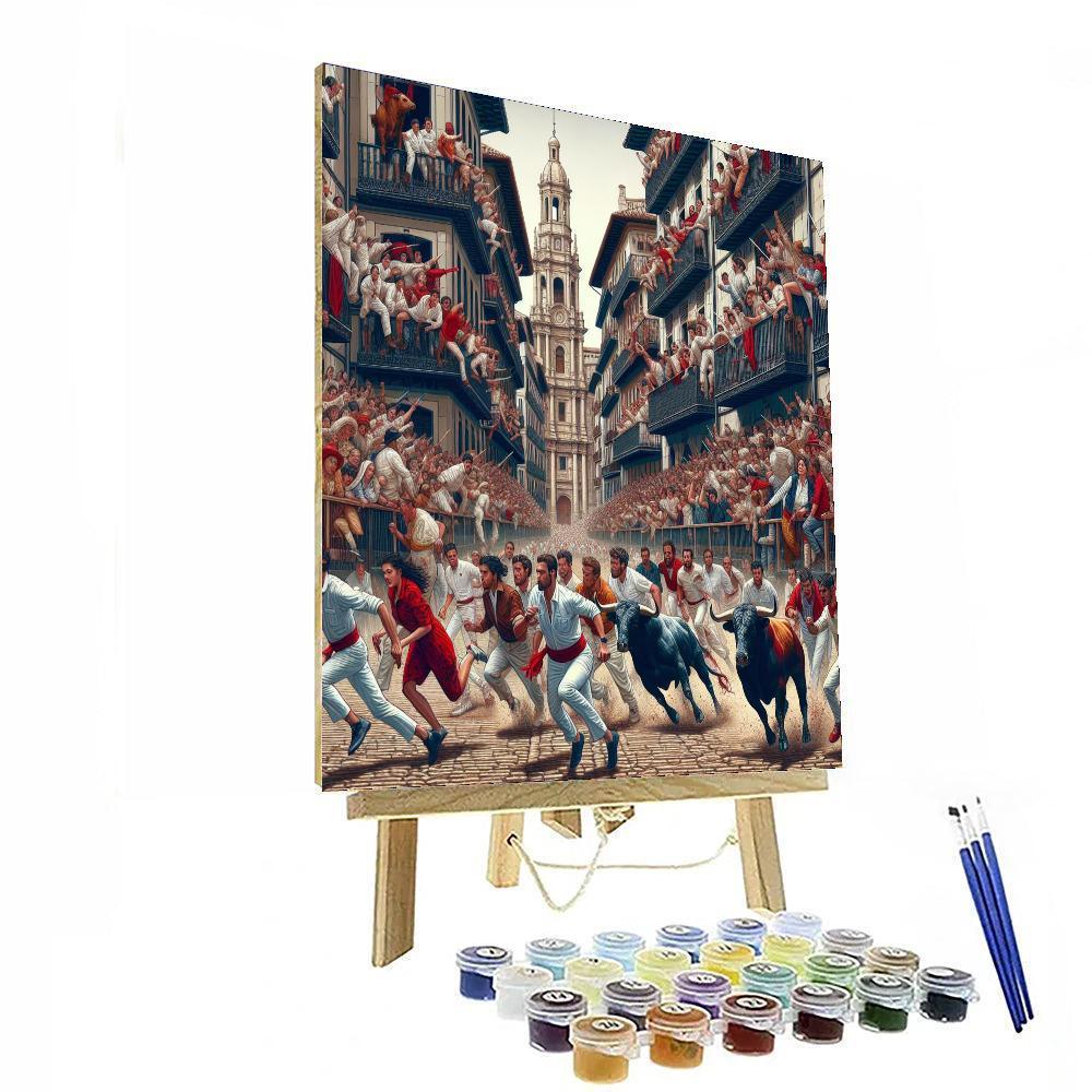 Festival Of San Fermin - Pamplona DIY Paint By Numbers