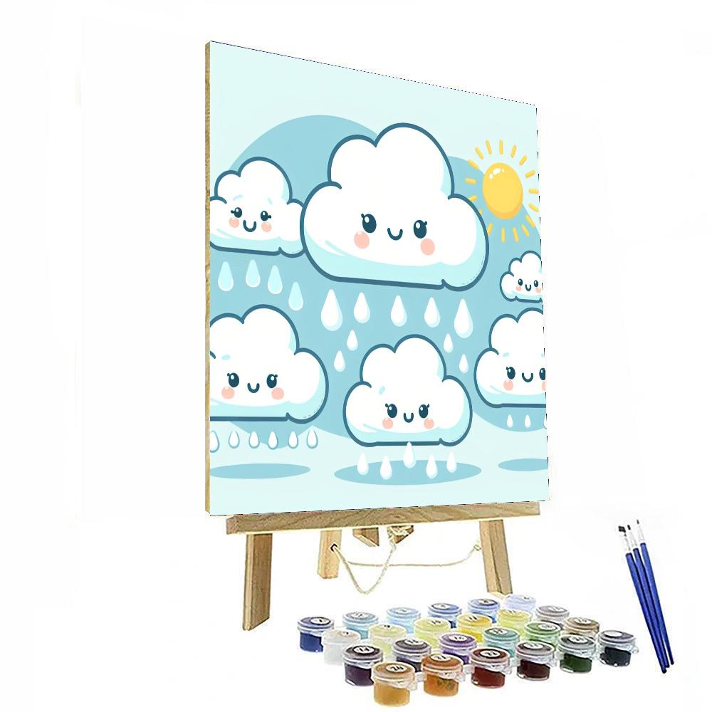 Cute Cloud Family Painting By Numbers Kit