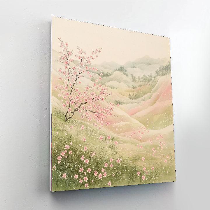 Hiroshige Inspired Ethereal Blossoms In Tranquil Breezes  Paint By Color