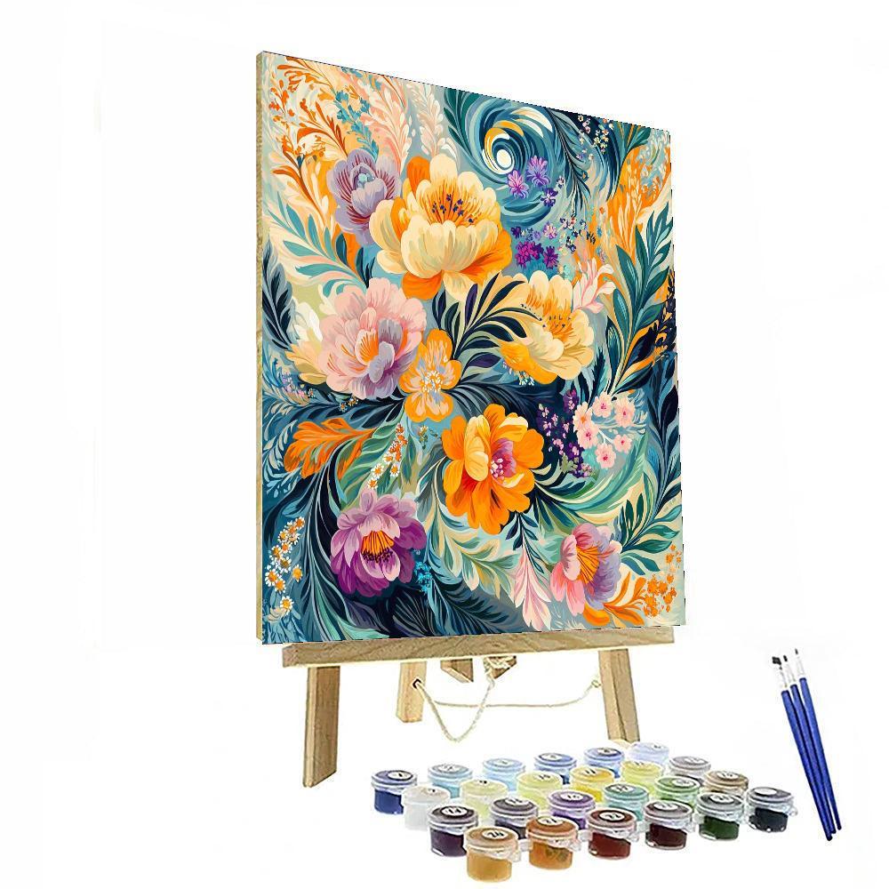 Alphonse Mucha Inspired Blossoming Whirlwind  Painting Number Kit