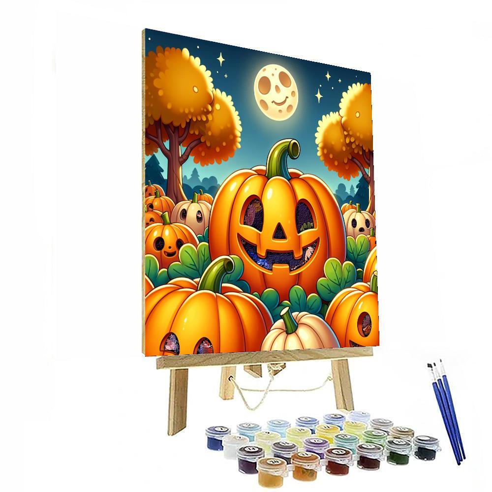 Joyful Jack-o'-lantern Number Painting