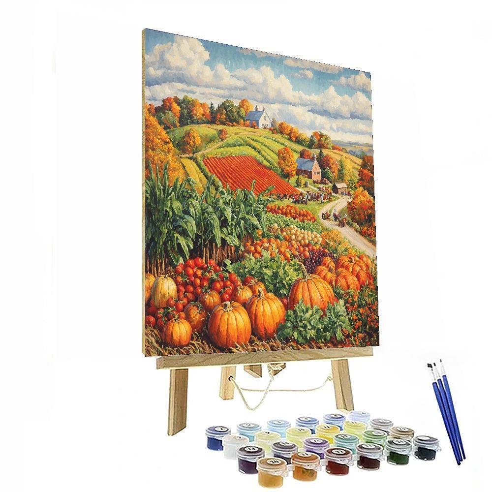 Thomas Hart Benton Inspired Spirited Autumn Harvest  Painting By Numbers Kit