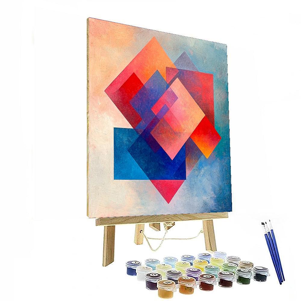 Kazimir Malevich Inspired Layered Perspectives  DIY Paint By Numbers