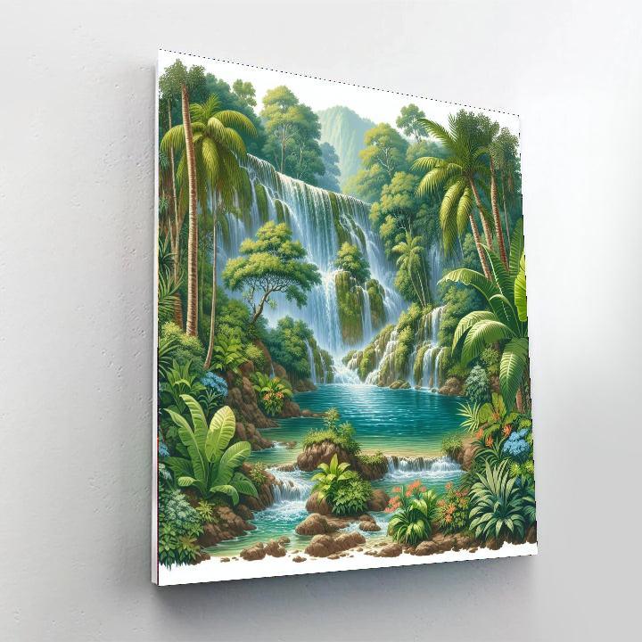 Tropical Waterfall Bliss Paint By Numbers