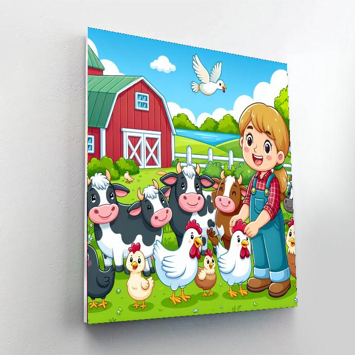 Magical Farmyard Friends Paint By Numbers Art