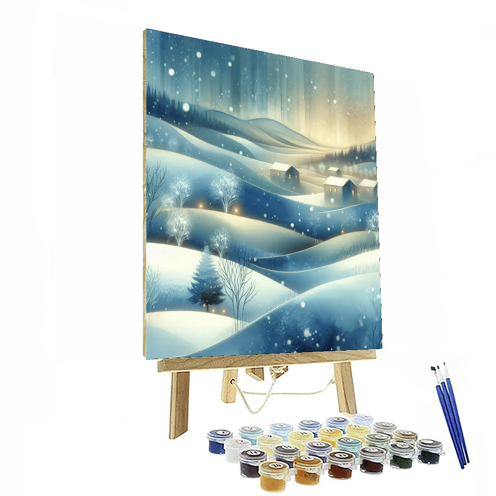 Elegant Winter Landscape Painting Number Kit