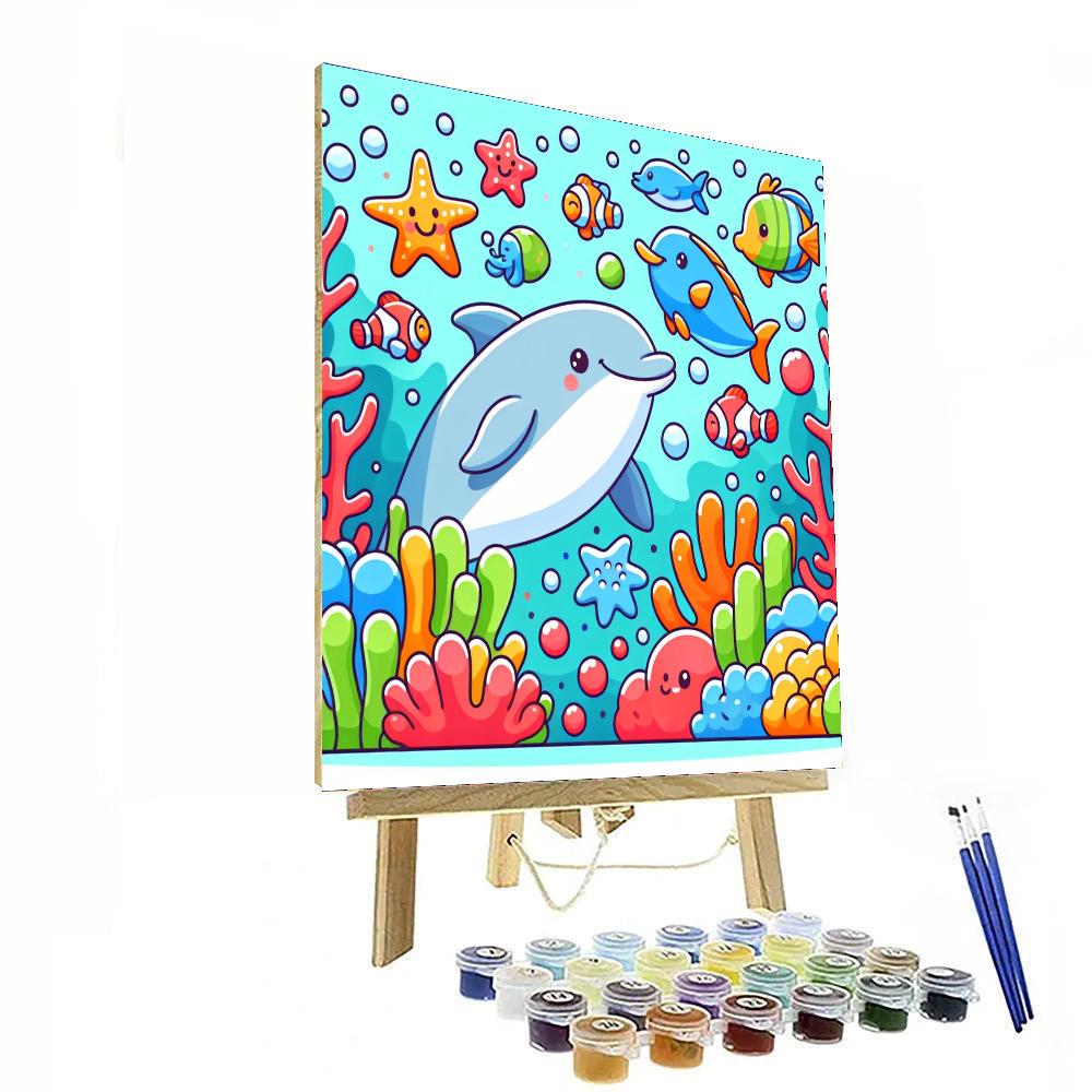 Cute Creatures Of The Sea Painting Number Kit