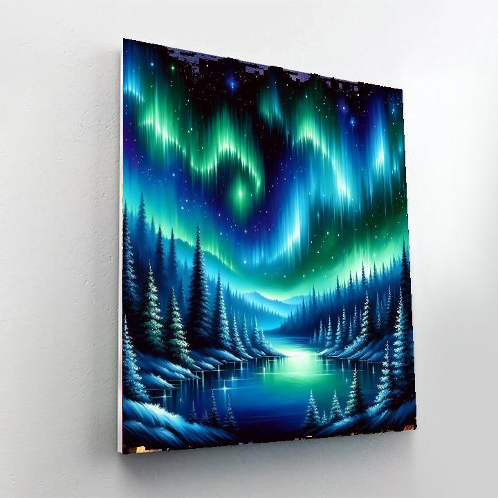 Celestial Aurora Forest Paint By Numbers Art