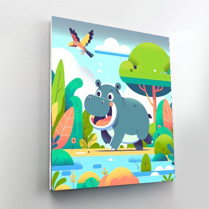 Happy Hippo's Day Out Paint By Numbers Kits