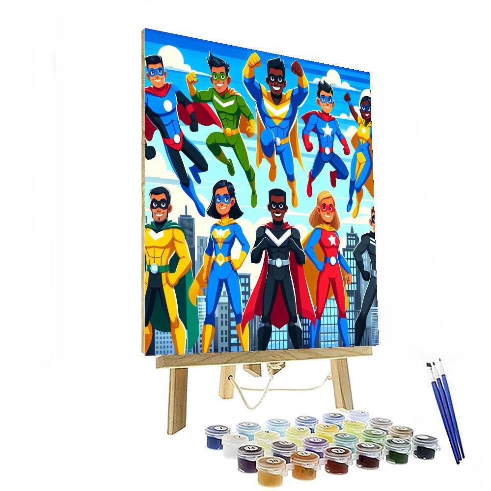 Adventurous Superhero Team Paint By Number