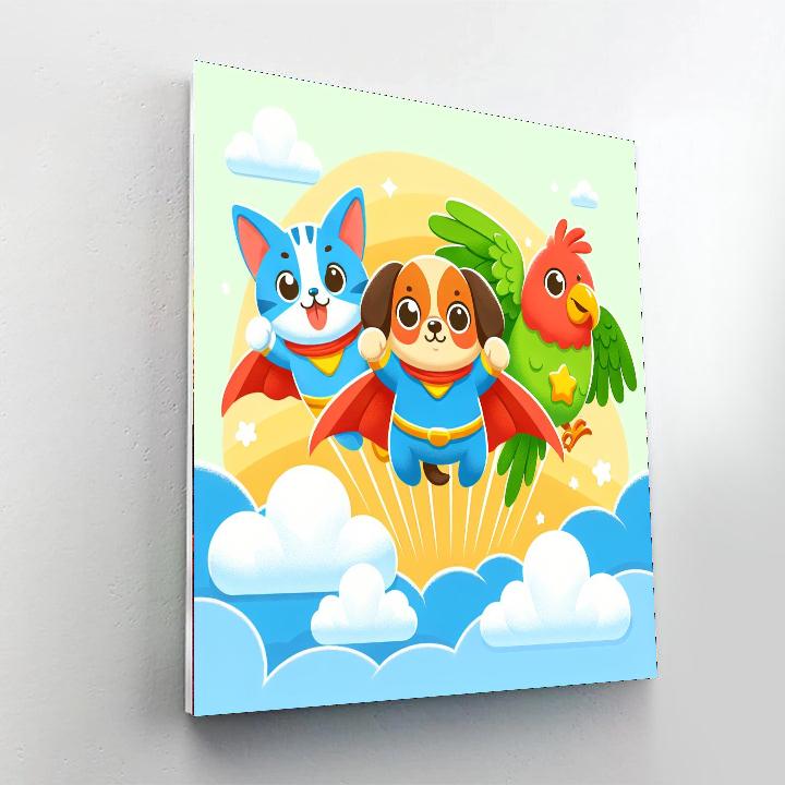 Superhero Pets Unite Paint By Numbers