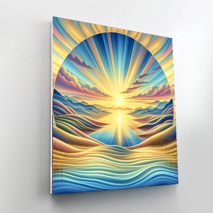 Golden Sunrise Vista Painting Number Kit