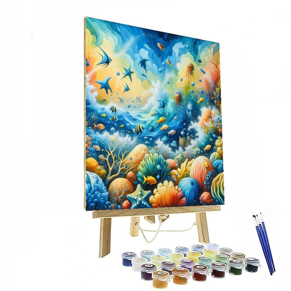 Radiant Coral Reef Exploration Painting Number Kit
