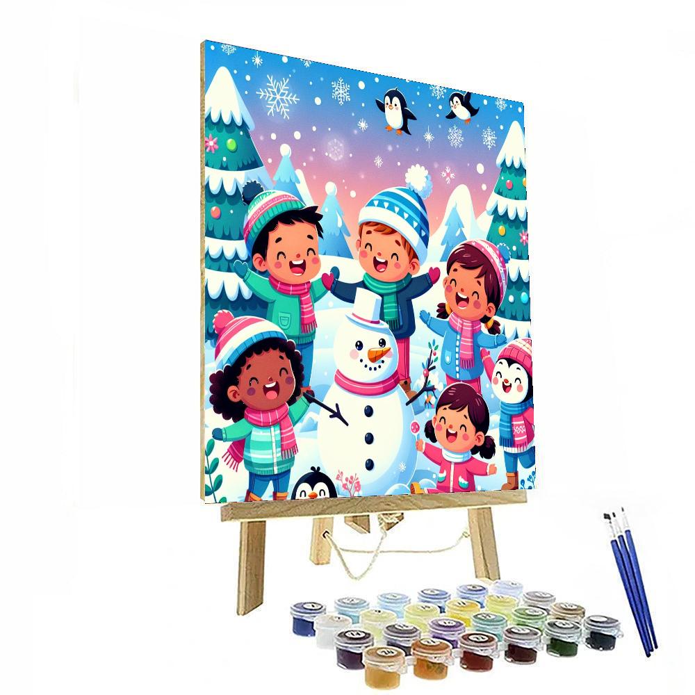 Silly Snow Day Paint By Numbers Art