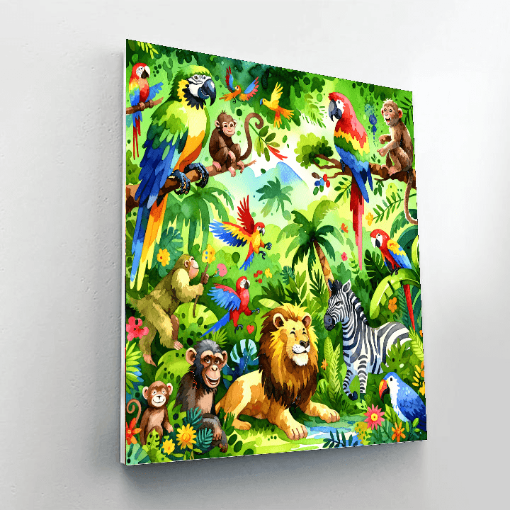 Cheerful Jungle Safari Paint By Numbers Kits